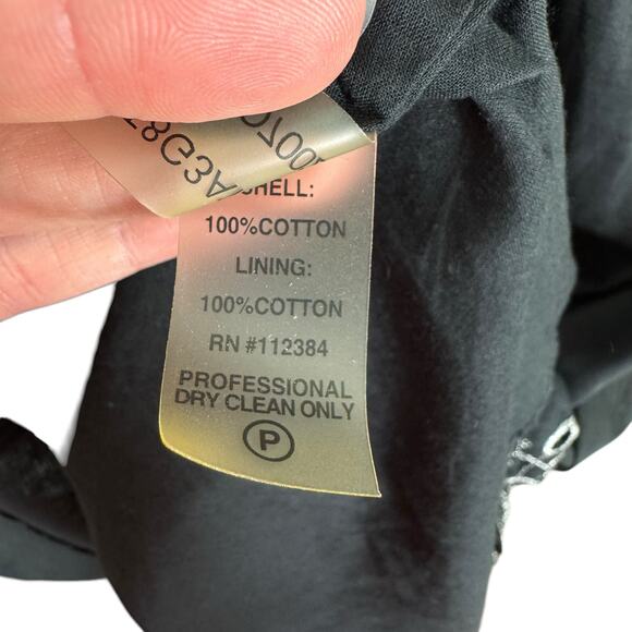 Calvin Klein Black Silver Embroidered V-Neck Sleeveless Fit & Flare Dress Sz 2P - Picture 9 of 9